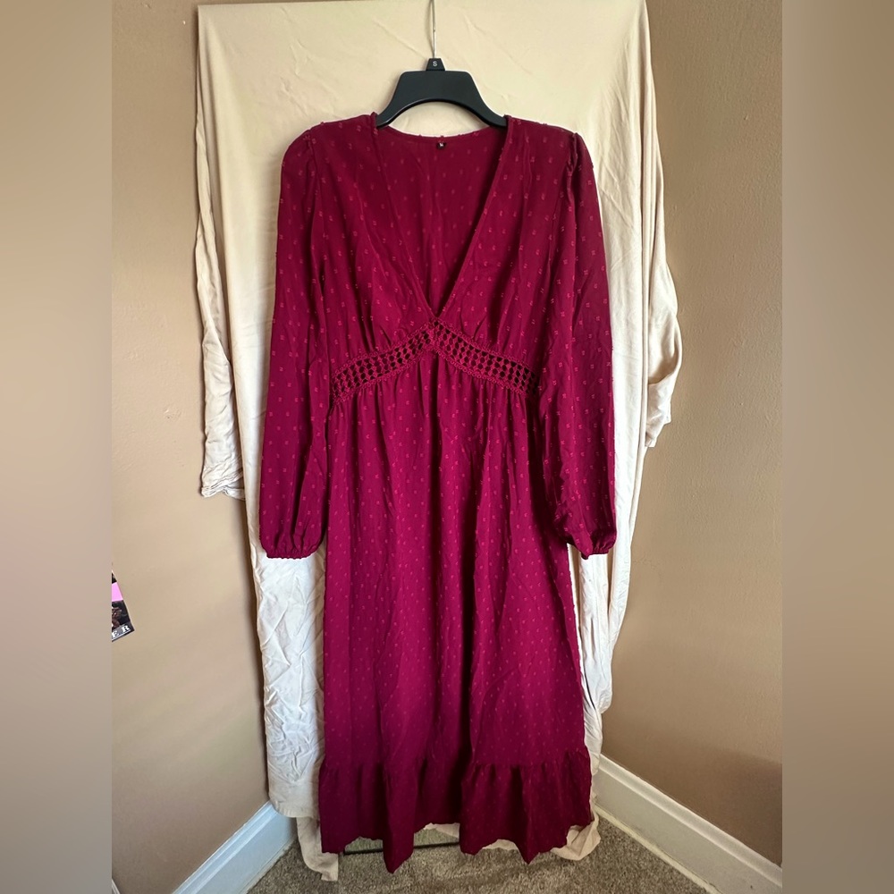 Cottagecore, long-sleeve, maxi dress with cutouts. Light and airy. Worn once.